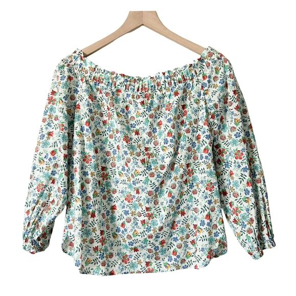 J.Crew Off The Shoulder Blouse in Liberty Art Fabrics Floral Print Size 0 - Picture 2 of 3